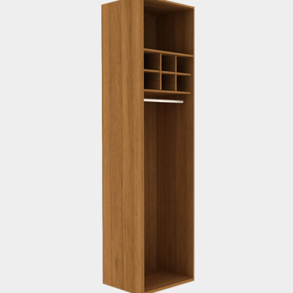 Walk-in Closet สำหรับแขวนเดรสยาว สีฮันนี่วอลนัท