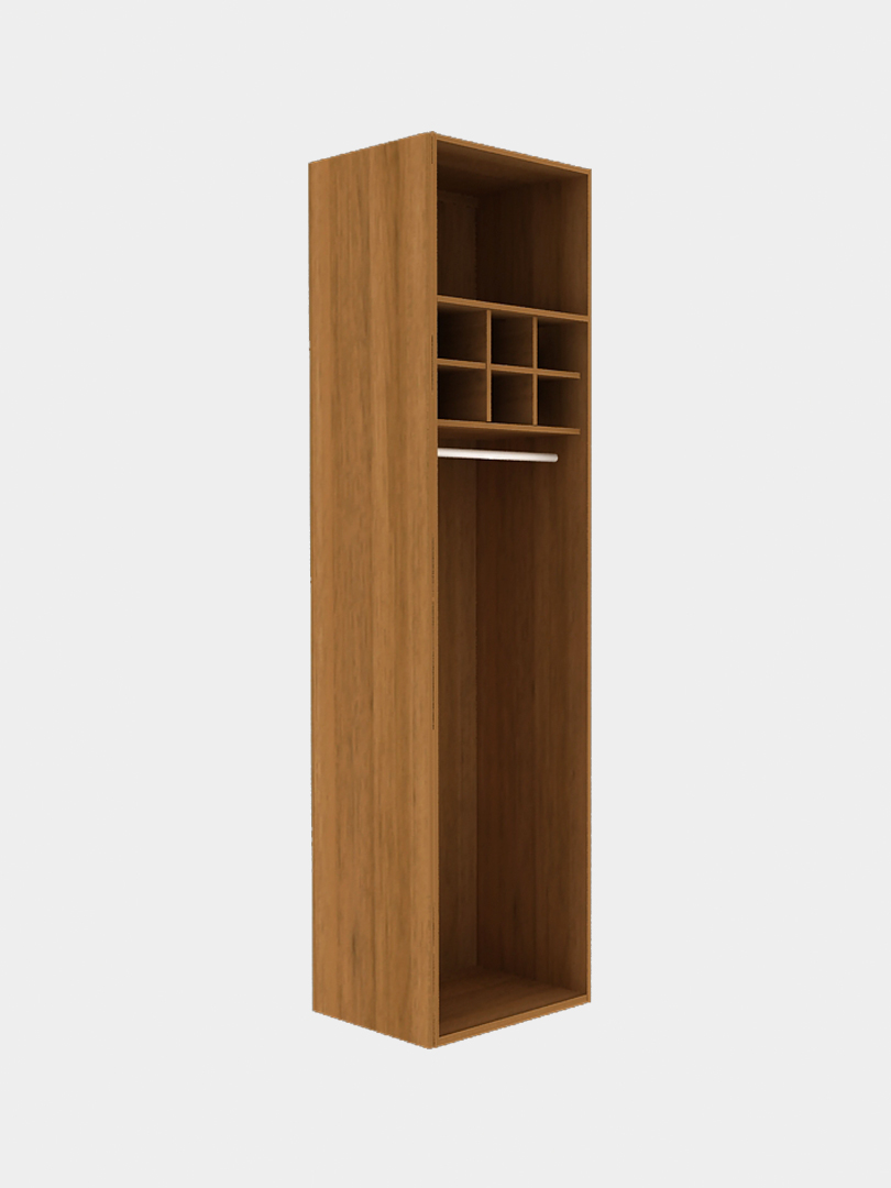 Walk-in Closet สำหรับแขวนเดรสยาว สีฮันนี่วอลนัท
