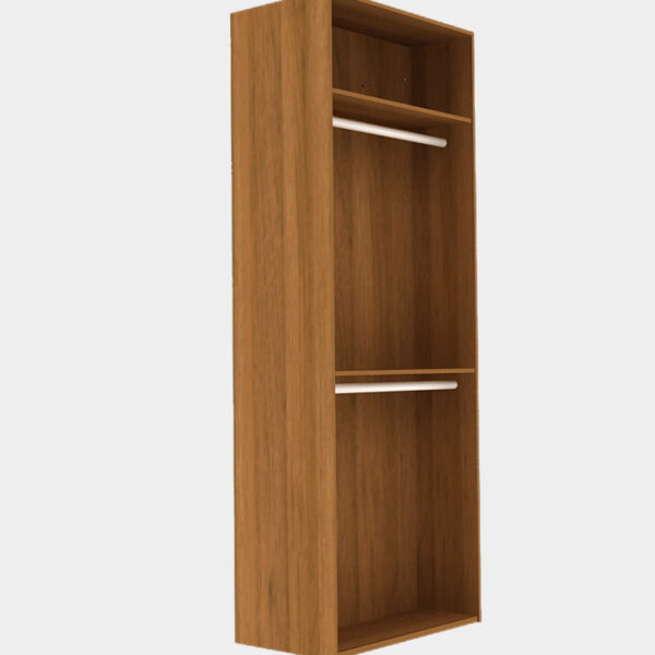 Walk-in Closet พร้อมราวแขวน2ชั้น สีฮันนี่วอลนัท