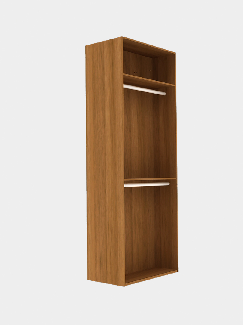 Walk-in Closet พร้อมราวแขวน2ชั้น สีฮันนี่วอลนัท